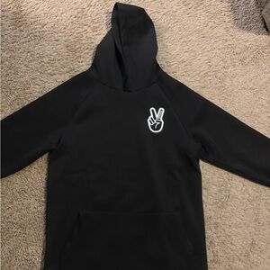 Black Large Duece Brand Hoodie Hooded Sweatshirt Peace Logo